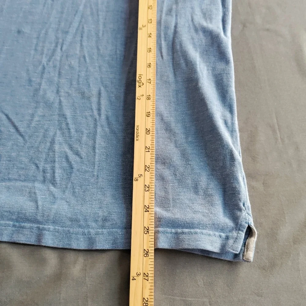 Banana Republic Blue Organic Cotton‎ Pique Short Sleeve Polo Shirt Men L*READ